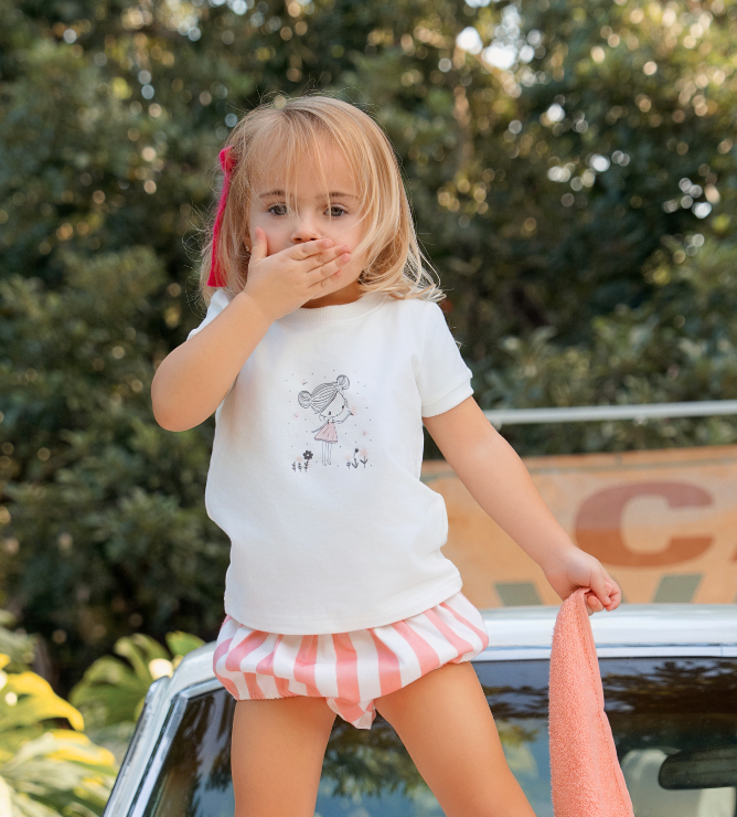 Neon Pink Striped Set