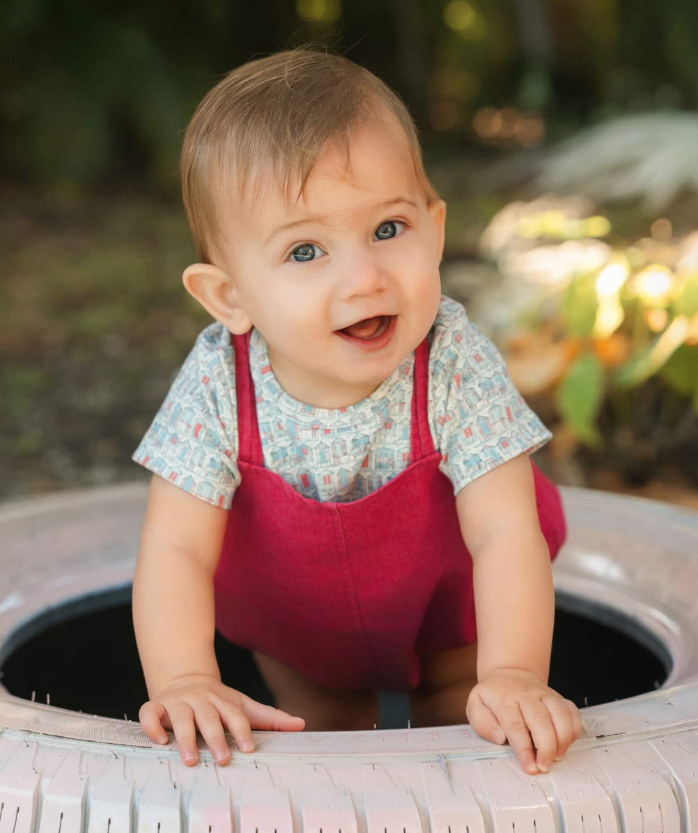 Hot Pink House Print Romper