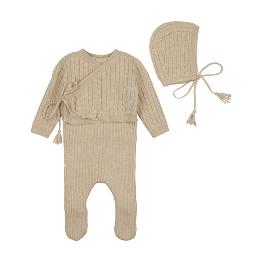 Soft Cable Knit Wrap Sweater