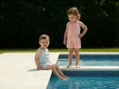 Terry Scribbles Romper Sky