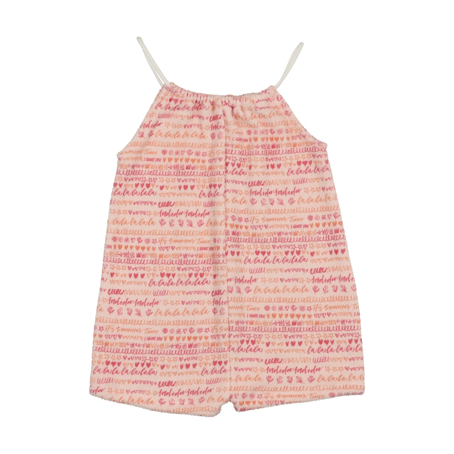 Terry Scribbles Romper Pink