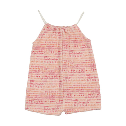 Terry Scribbles Romper Pink