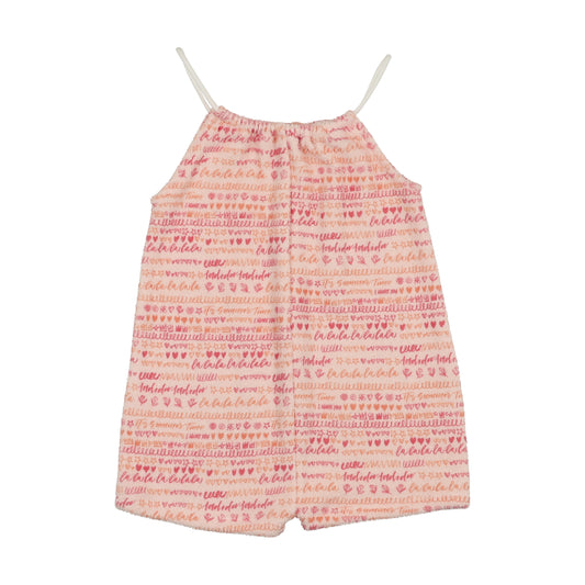 Terry Scribbles Romper Pink