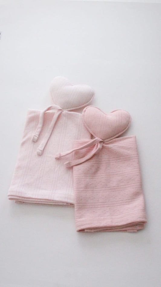 Pink Pointelle Lovey Blanket