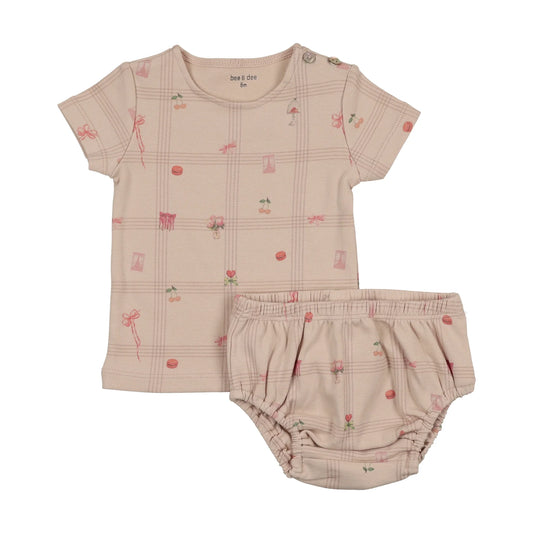 Summer Plaid Short Set Pink Meadow