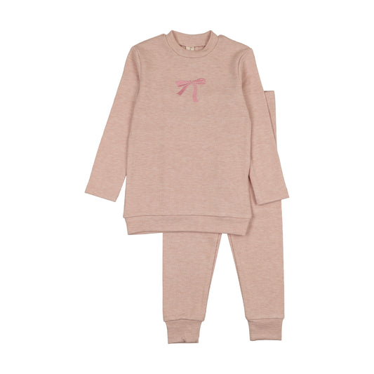 Embroidered Graphic Sweater Set Bow