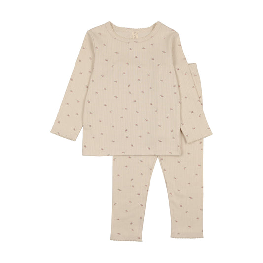 Printed Pointelle Set- Rose Bud