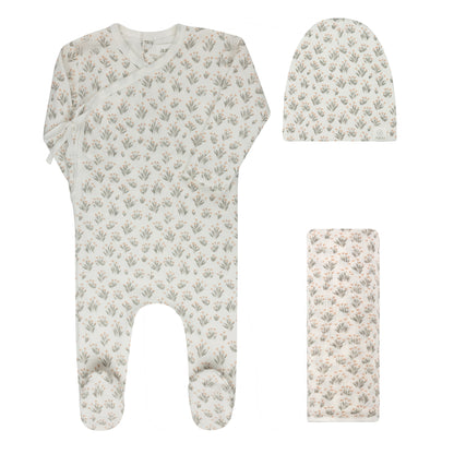 French Terry Blossom Footie - Mauve