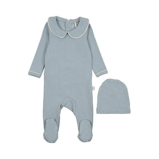 Collar Footie- Blue