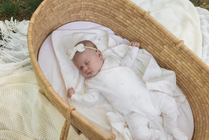 Toile pink layette set