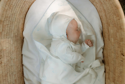 Blue Toile Layette Set